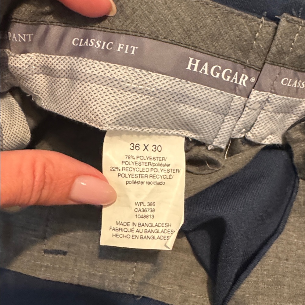 Haggar Men's Dark Navy Dress Pants - Picture 2 of 7